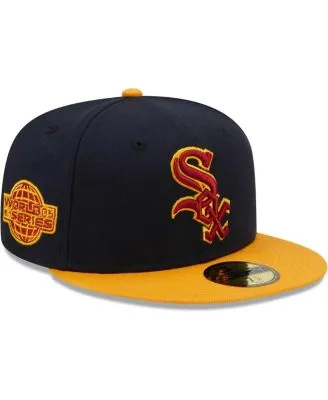 Men's New Era Royal/Red Oakland Athletics Throwback Logo Primary Jewel Gold Undervisor 59FIFTY Fitted Hat
