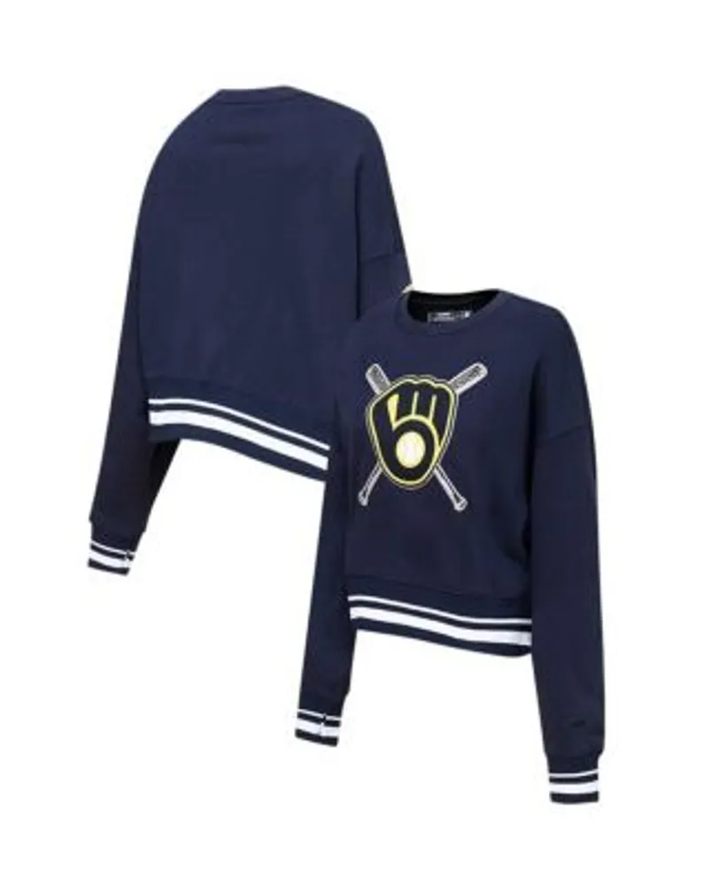 Pro Standard Women's Navy Milwaukee Brewers Mash Up Pullover Sweatshirt