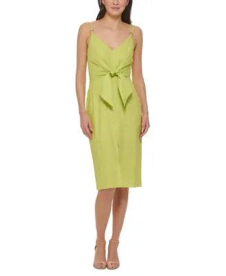 Vince Camuto Tie-Sleeve Chiffon Dress - Macy's