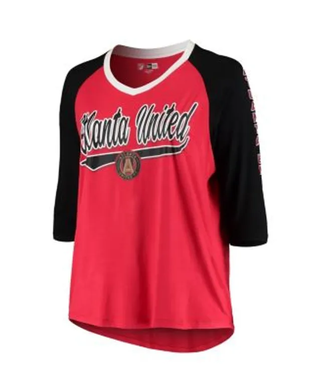 New Era Braves Plus Space Dye Raglan V-Neck T-Shirt - Women's