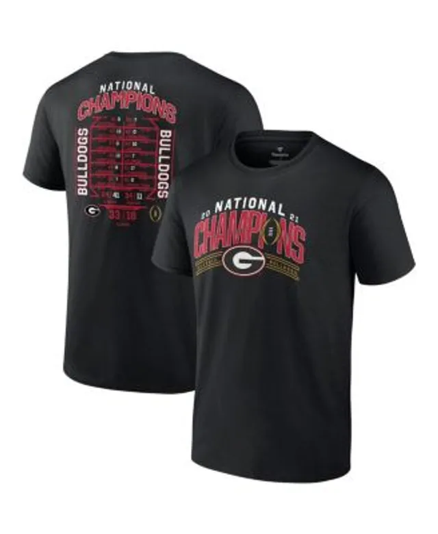 Men's Fanatics Branded Black Georgia Bulldogs College Football Playoff 2021  National Champions Schedule T-Shirt