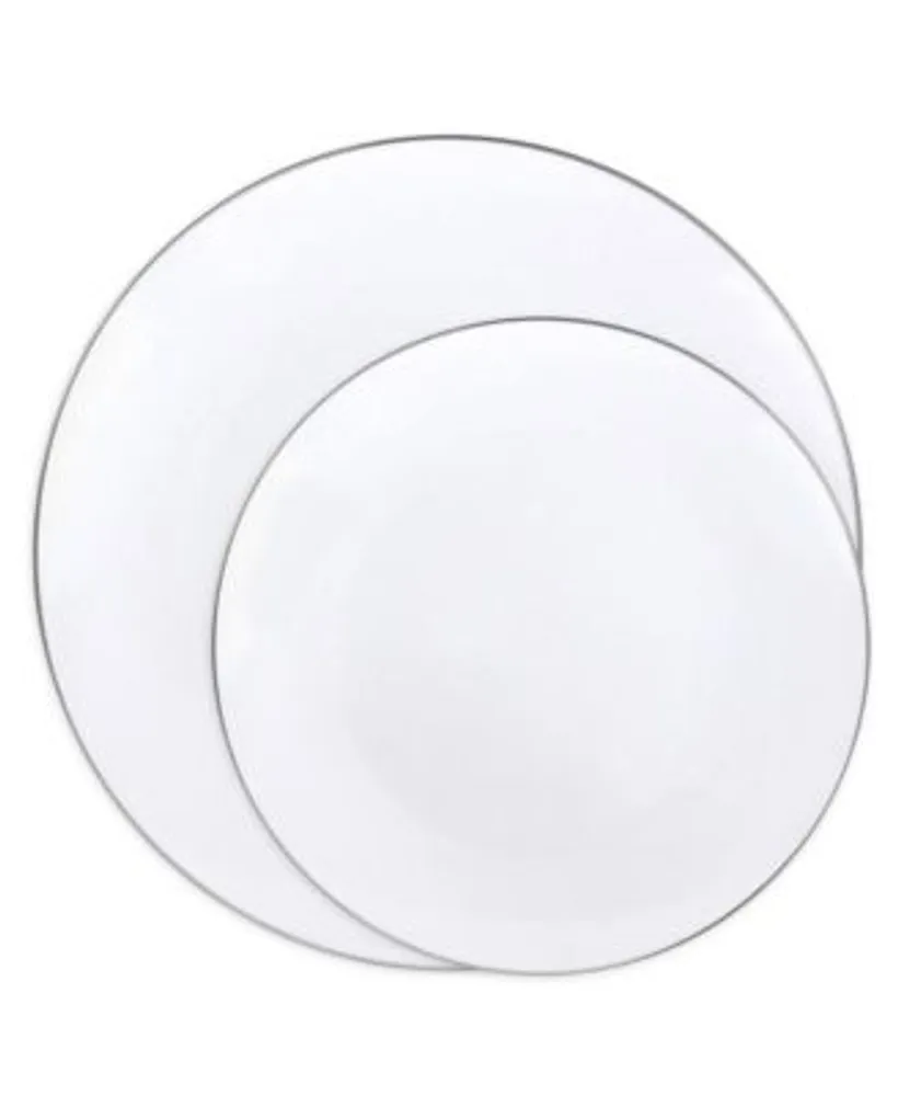 Smarty Had A Party 10 White Vintage Round Disposable Plastic Dinner Plates (120 Plates)