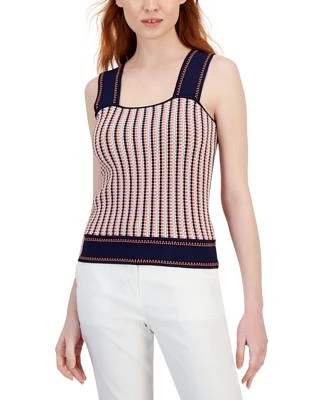 Women's Sleeveless Square Neck Ottoman Top