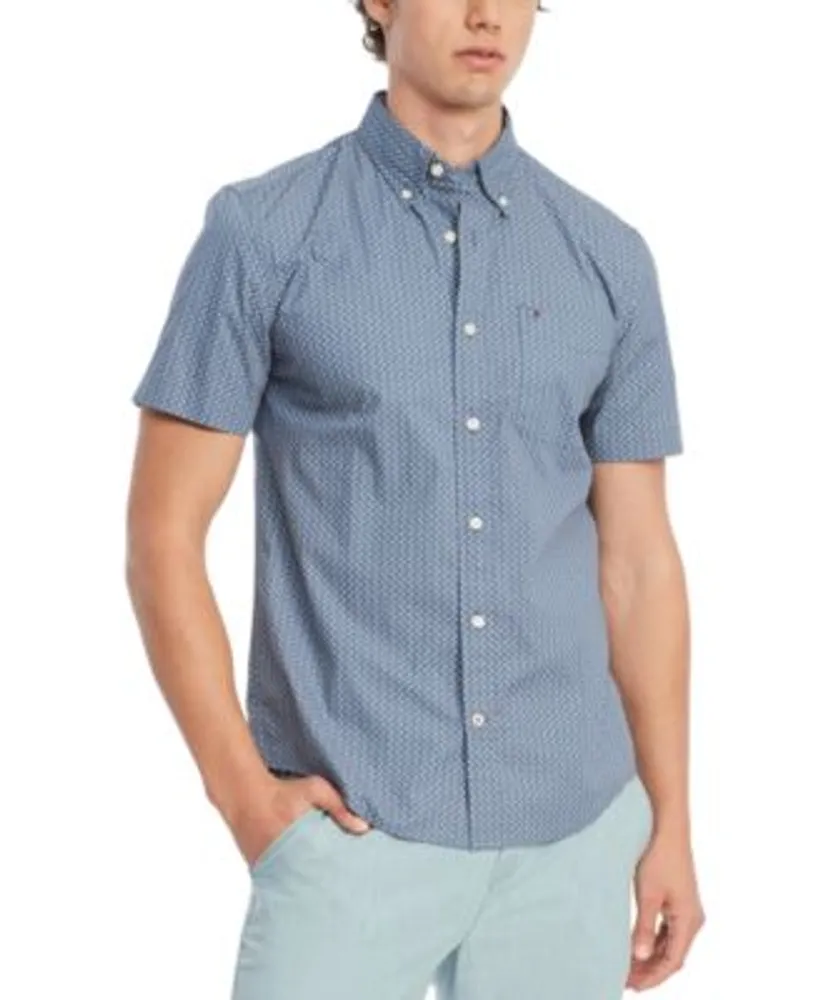 Tommy Hilfiger Men's Regular Fit Allover Monogram Shirt - White - M