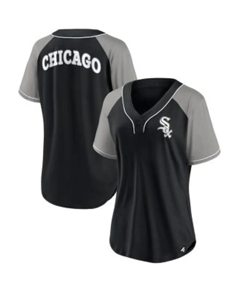 Fanatics Women's Branded Black Chicago White Sox Ultimate Style Raglan V- Neck T-shirt