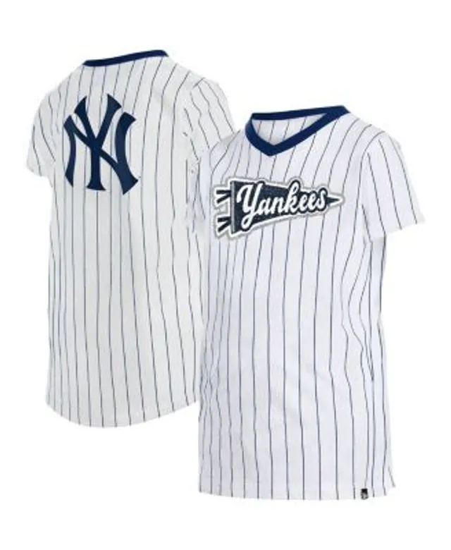 Women's New Era White/Navy New York Yankees Pinstripe Scoop Neck Tank Top