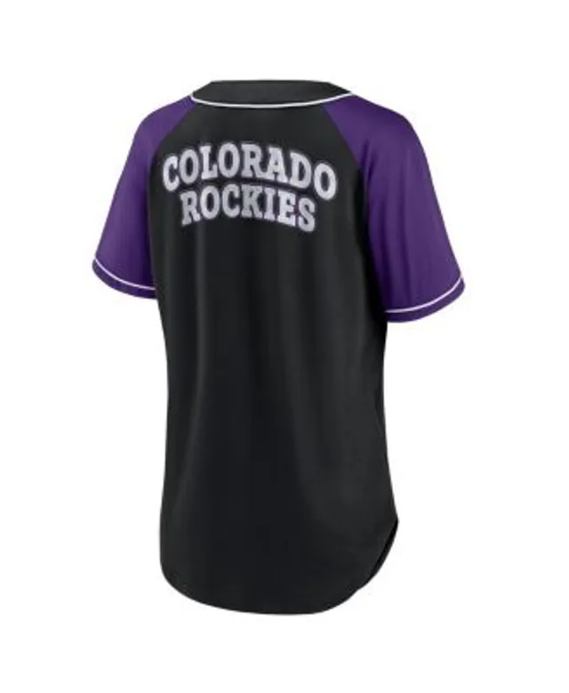 Fanatics Branded Women's Black Colorado Rockies Victory Script V-Neck T-Shirt - Black