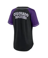 Colorado Rockies Fanatics Branded Women's Ultimate Style Raglan V-Neck  T-Shirt - Black