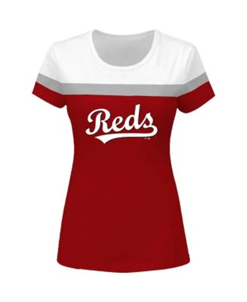 Profile Women's White, Red Cincinnati Reds Plus Colorblock T-shirt