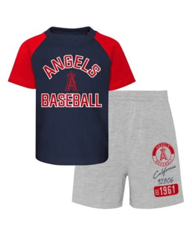 Outerstuff Toddler Navy/Heather Gray St. Louis Cardinals Two-Piece Groundout Baller Raglan T-Shirt & Shorts Set Size: 4T