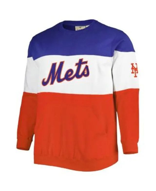 Men's New York Mets Mitchell & Ness Royal Head Coach Pullover Hoodie
