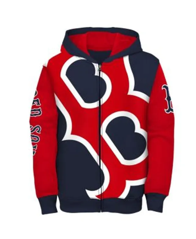 Outerstuff Youth Navy Boston Red Sox Wordmark Full-Zip Fleece Hoodie