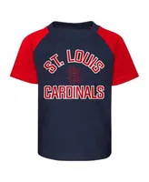 Infant Boys and Girls Navy, Heather Gray St. Louis Cardinals Ground Out  Baller Raglan T-shirt Shorts Set