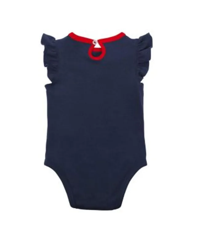 Newborn & Infant Atlanta Braves Navy/Red/Heathered Gray Game Time Three-Piece Bodysuit Set