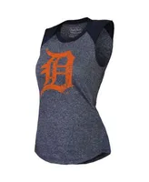 Women's Majestic Threads Navy Detroit Tigers Raglan Tri-Blend Muscle Tank  Top