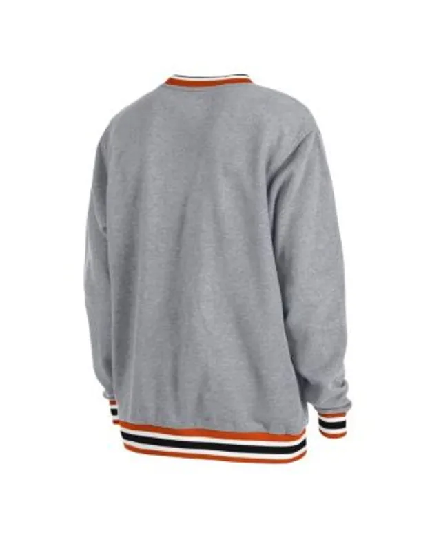 Chicago Cubs New Era Throwback Classic Pullover Sweatshirt - Heather Gray