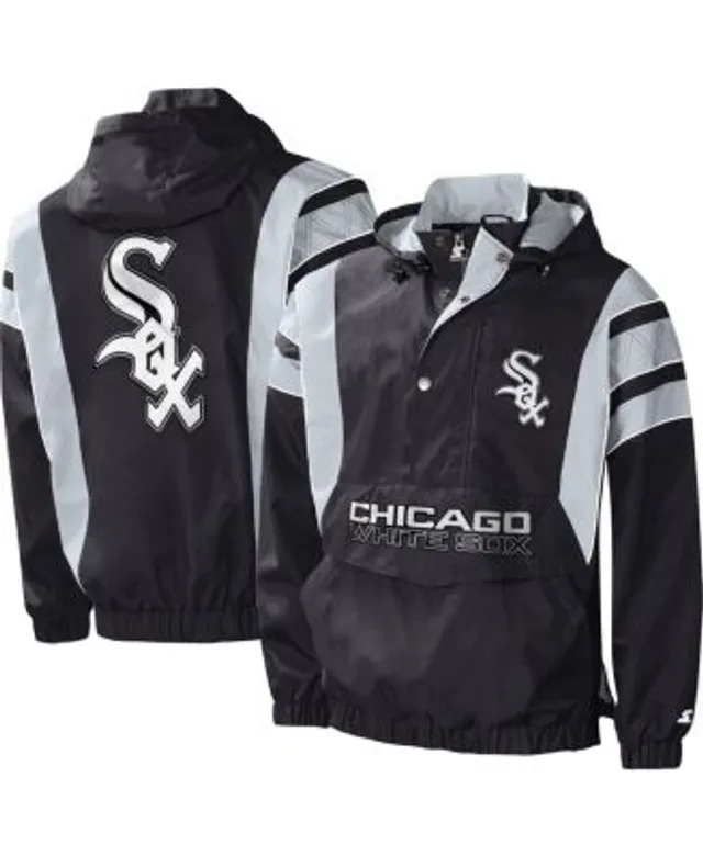 Men's Chicago White Sox Starter Black Impact Hoodie Half-Zip Jacket
