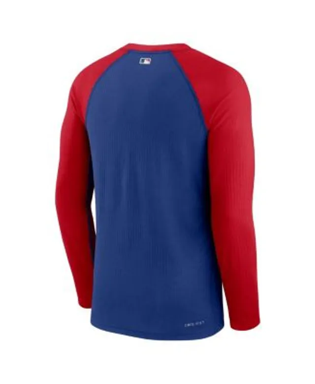 Houston Astros Nike Authentic Collection Raglan Performance Long Sleeve T- Shirt - Orange/Navy