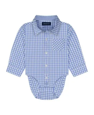 Hope & Henry Boys' Brushed Flannel Button Down Shirt (Green Plaid, 3-6  Months)