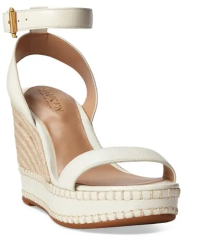 Lauren Ralph Lauren Women's Hilarie Ankle-Strap Espadrille Platform Wedge  Sandals - Macy's