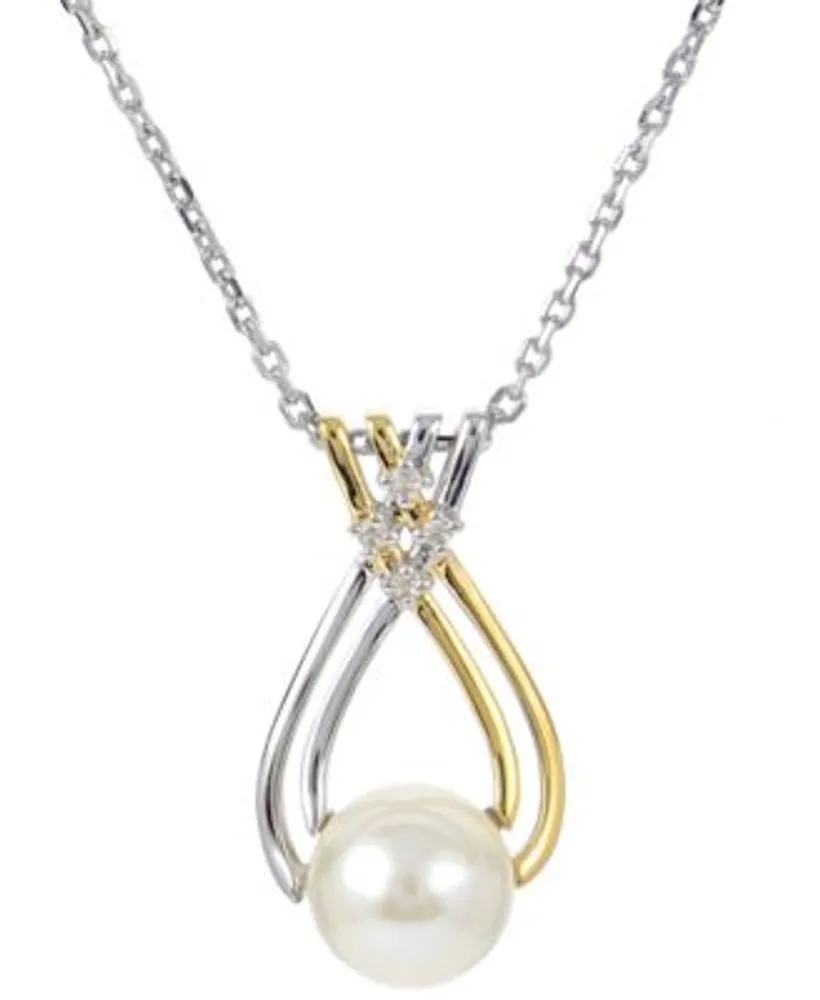 Macy's Pearl Necklace, 14k Gold Cultured Freshwater Pearl Pendant