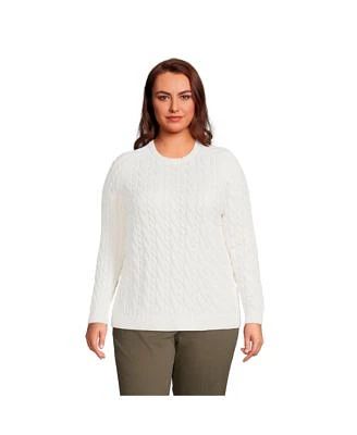 Women's Plus Cotton Drifter Cable Crew Neck Sweater