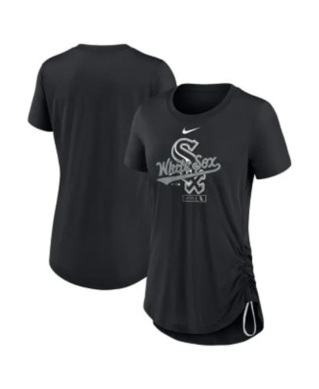 Women's Nike Navy Milwaukee Brewers Hipster Swoosh Cinched Tri-Blend Performance Fashion T-Shirt Size: Large