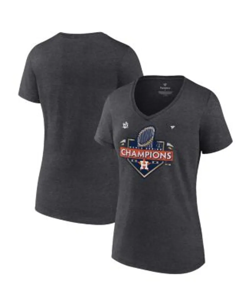 Fanatics Women's Branded Heather Charcoal Houston Astros 2022 World Series  Champions Locker Room Plus V-Neck T-shirt