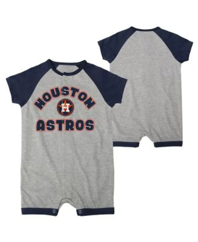 Outerstuff Infant Boys and Girls Heather Gray Detroit Tigers Extra Base Hit  Raglan Full-Snap Romper