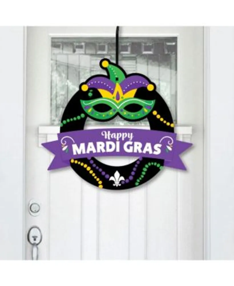 Big Dot of Happiness Mardi Gras - Mask Decorations DIY Masquerade Party  Essentials - Set of 20