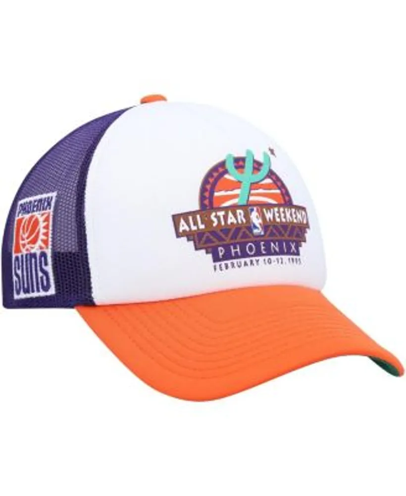 Mitchell & Ness Men's White Phoenix Suns Hardwood Classics Party Time  Trucker Snapback Hat