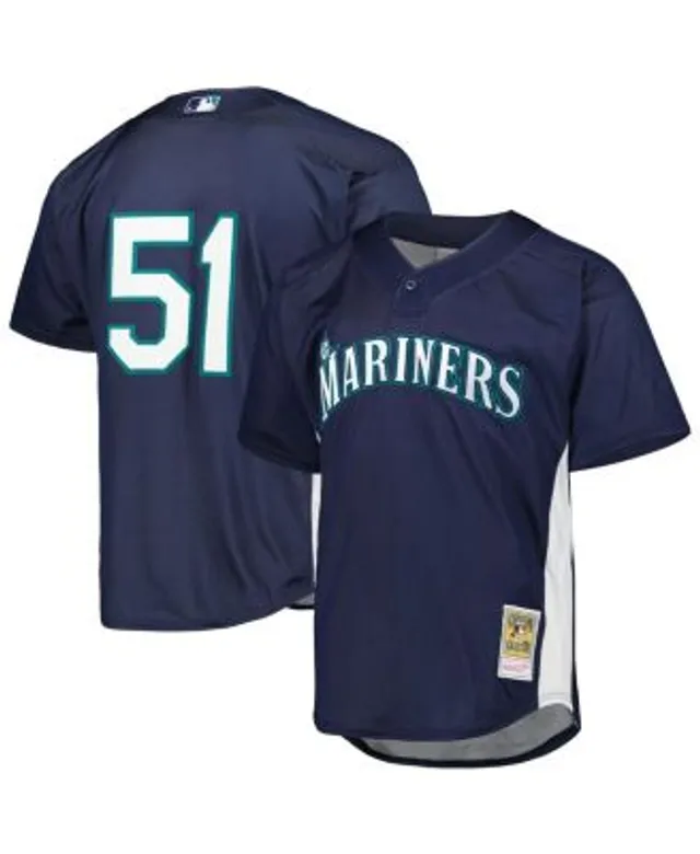 Ken Griffey Jr. Seattle Mariners Mitchell & Ness Youth Cooperstown Collection Mesh Batting Practice Jersey - Navy