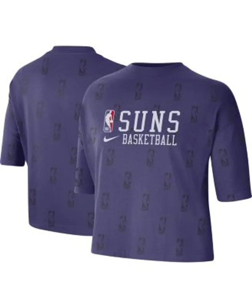 Nike Women's Purple Phoenix Suns Allover NBA Logo Boxy T-shirt