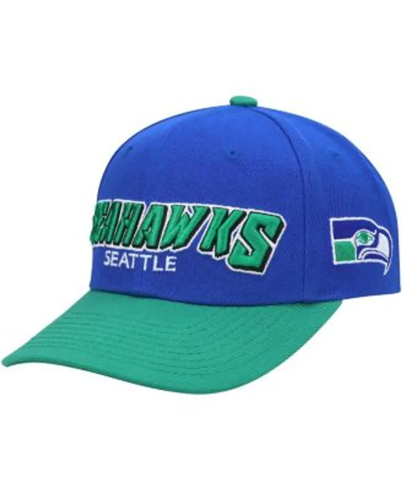 Mitchell & Ness Youth Boys and Girls Royal, Kelly Green Seattle Seahawks  Shredder Adjustable Hat