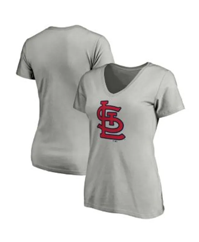 Women's Fanatics Branded Heathered Gray Washington Nationals Core Official Logo V-Neck T-Shirt