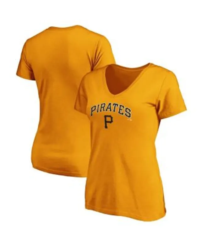 Fanatics Women's Branded Heathered Charcoal Pittsburgh Pirates Team Logo  Lockup V-Neck T-shirt