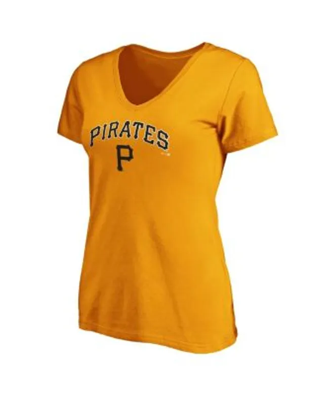 Fanatics Women's Branded Heathered Charcoal Pittsburgh Pirates Team Logo  Lockup V-Neck T-shirt