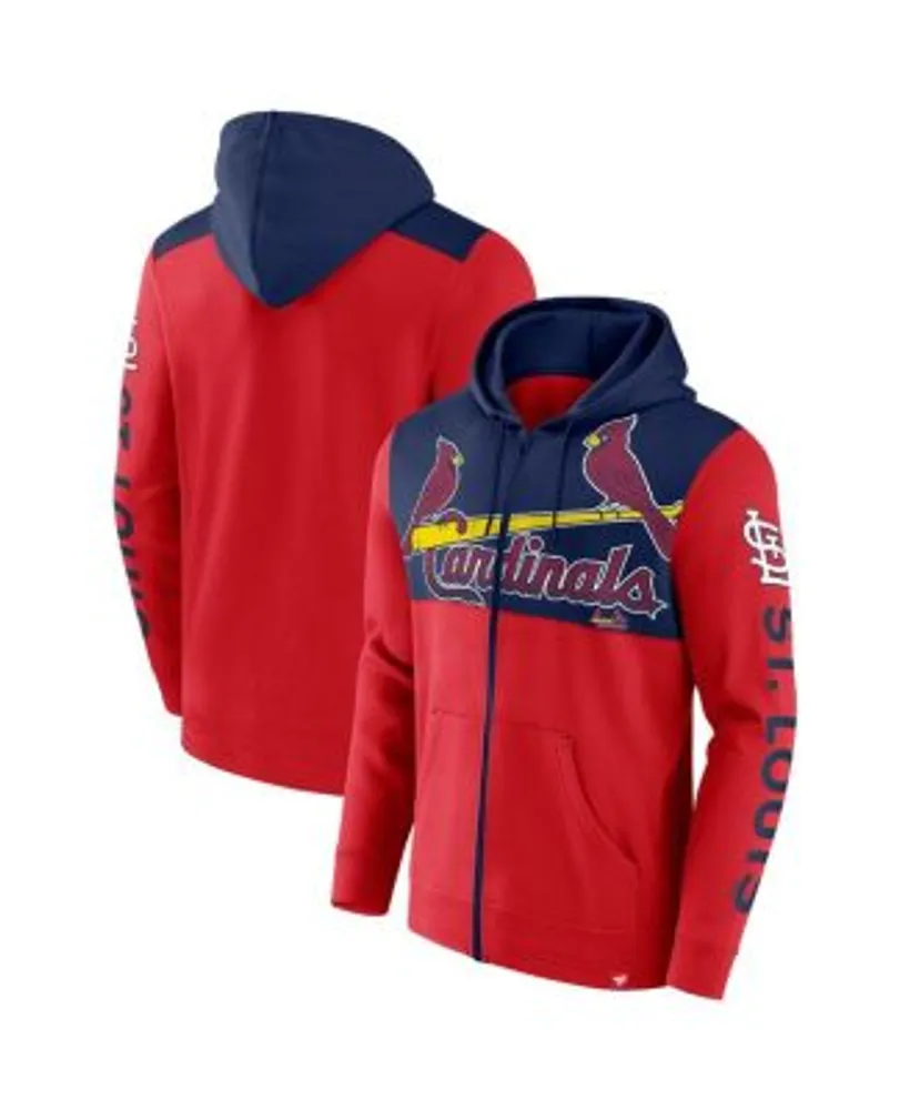 Men's Mitchell & Ness Red/Royal Atlanta Braves Fleece Full-Zip Hoodie