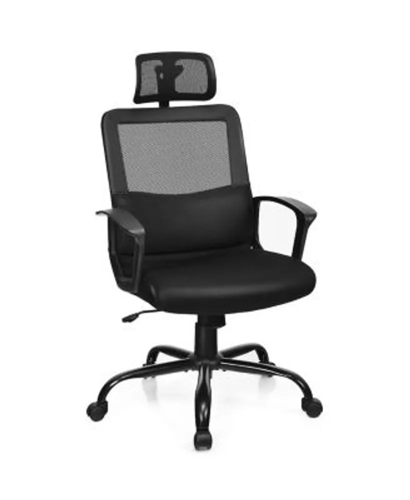 Costway Mesh Office Chair Recliner Desk Chair Height Adjustable w/Footrest  Black