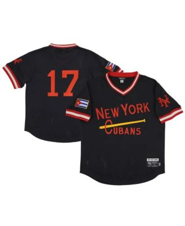 Rings & Crwns Men's #17 Cream New York Cubans Mesh Button-Down Replica  Jersey