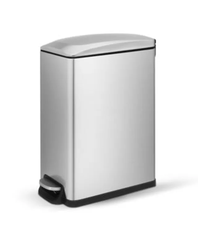 10 Liter Rectangular Bathroom Slim Stainless Steel Trash Can-Mega Casa