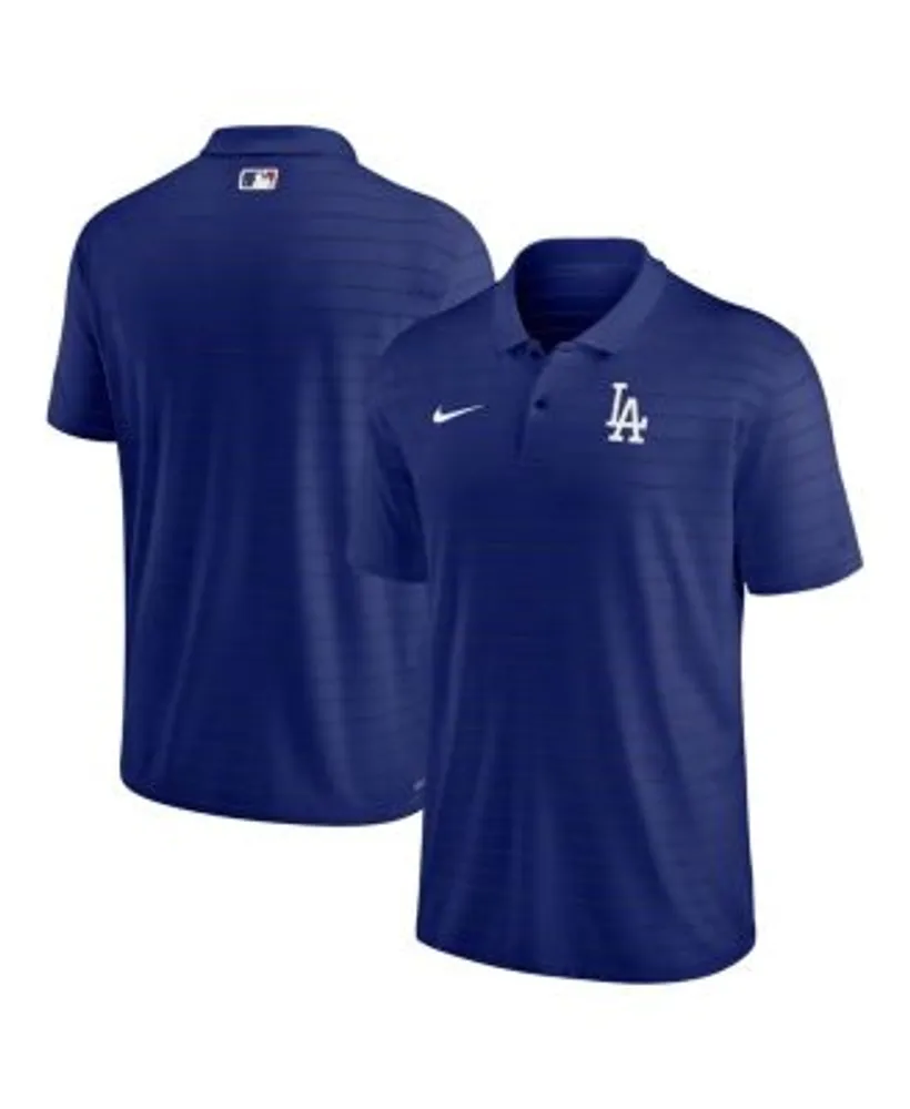 Men's Nike Silver/Royal Los Angeles Dodgers Team Baseline Striped Performance Polo