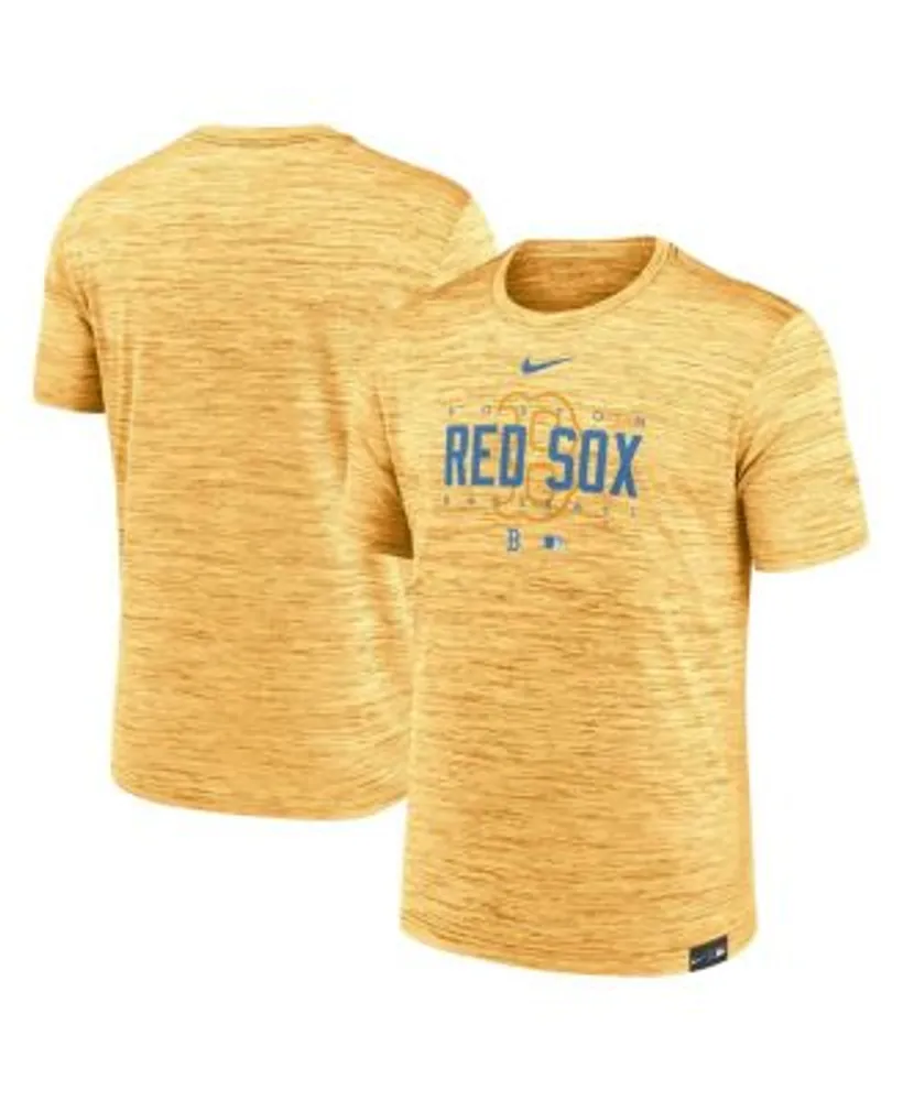 Nike Men's Gold Boston Red Sox City Connect Velocity Practice Performance T- shirt