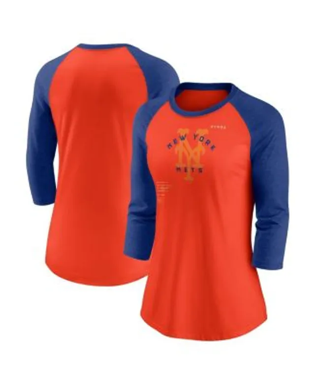 Women's Nike Orange San Francisco Giants Tri-Blend 3/4-Sleeve Raglan T-Shirt