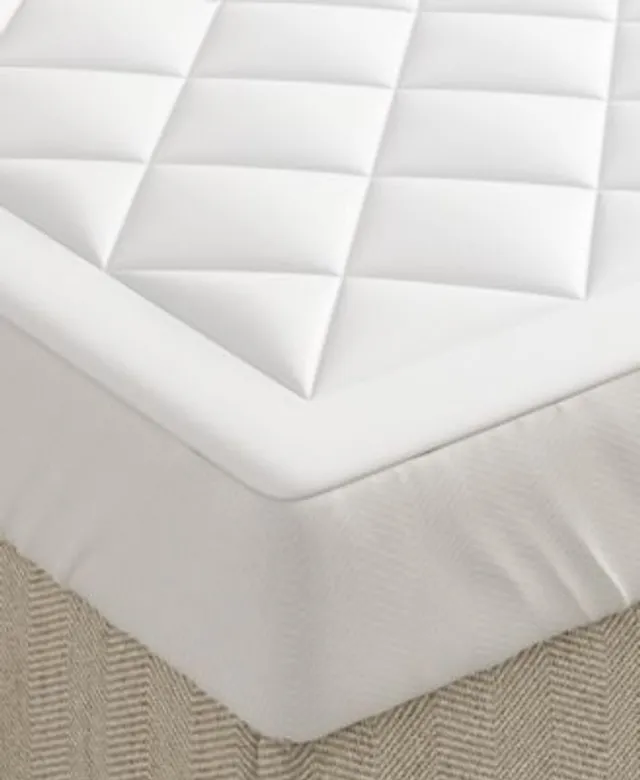 Charter Club Continuous Cool LiquiDry Temperature Regulating Mattress Pad, King, Created for Macy's - White