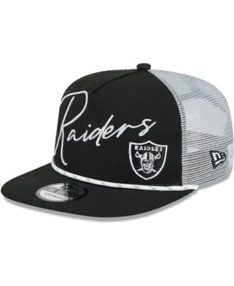 Men's Las Vegas Raiders New Era Black/Silver Retro 9FIFTY Snapback Hat