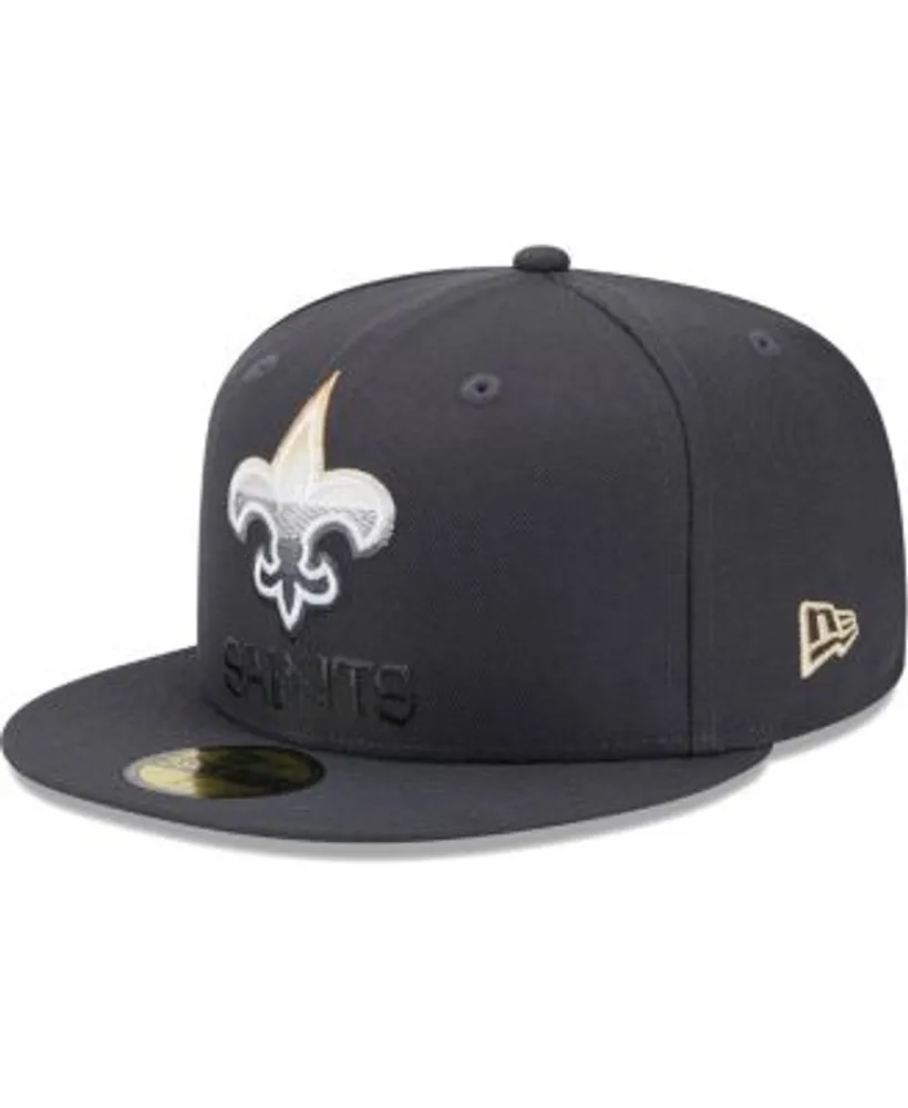 New Era Men's Graphite New Orleans Saints Color Dim 59FIFTY Fitted Hat