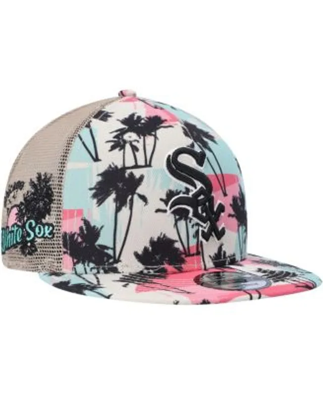 New Era Men's Natural Miami Marlins Retro Beachin' Trucker 9FIFTY Snapback  Hat