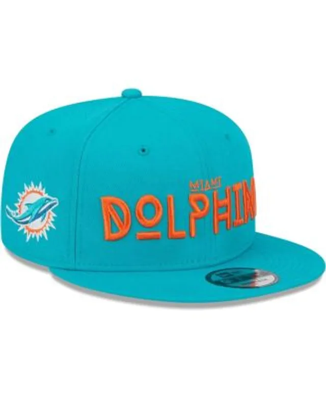 New Era Men's Aqua Miami Dolphins Word 9FIFTY Snapback Hat