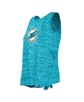 Women's WEAR by Erin Andrews Aqua Miami Dolphins Tie-Dye T-Shirt